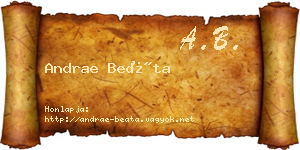 Andrae Beáta névjegykártya
